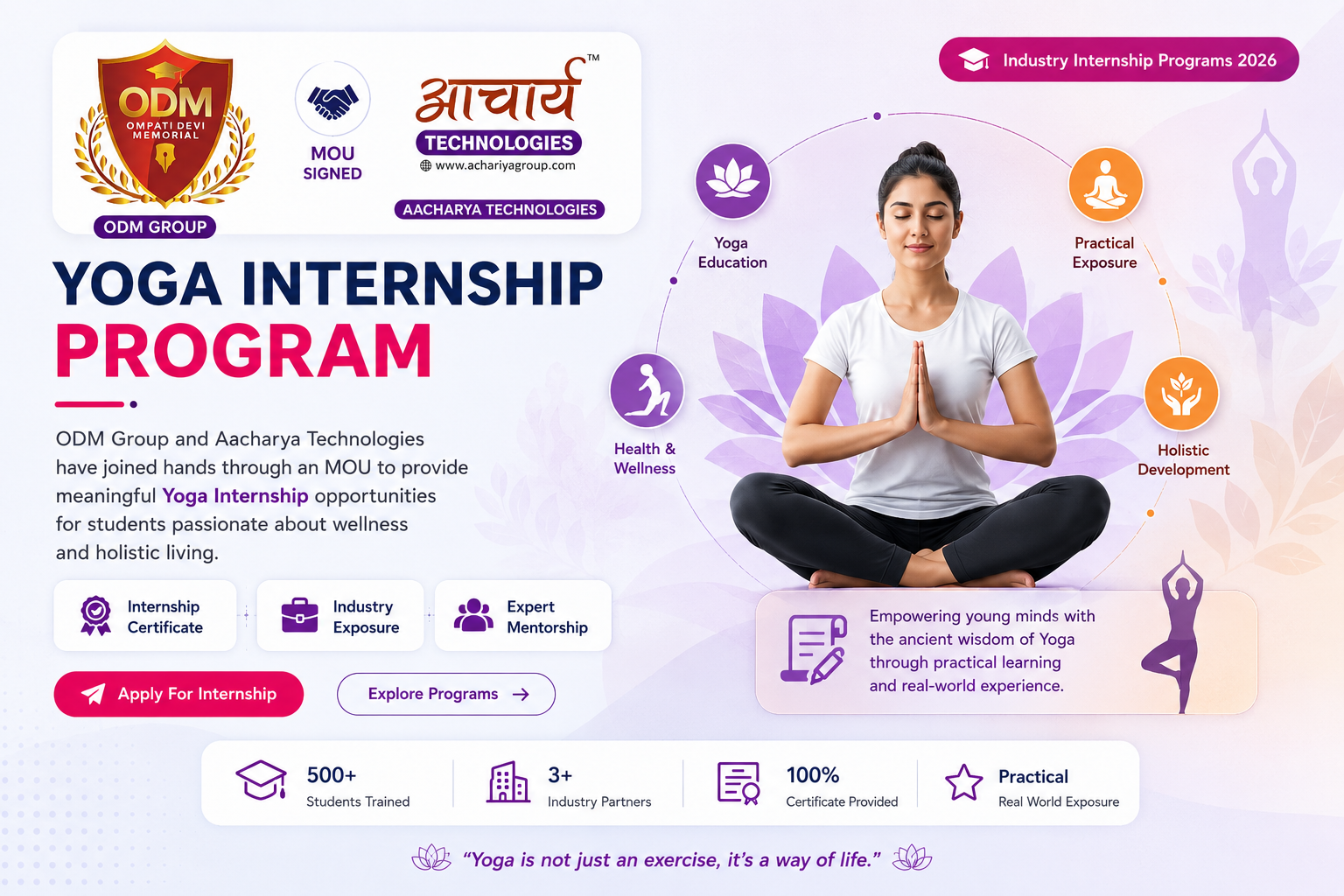 Internship Registration Banner